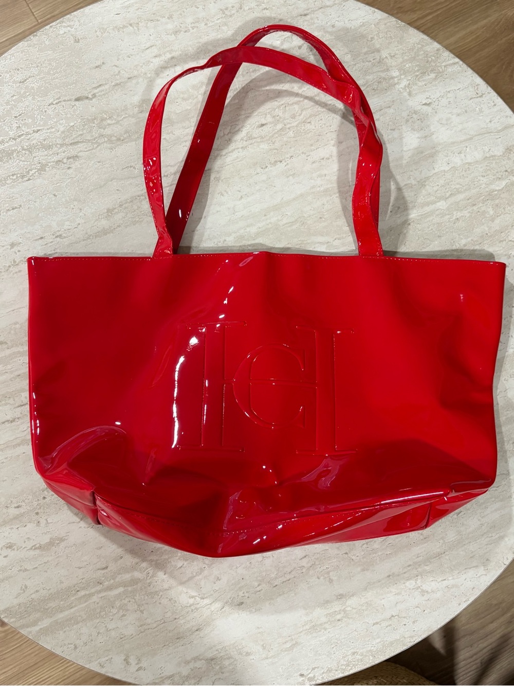 Carolina Herrera Good Girl Red Patent Tote Bag Large